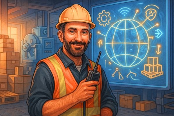 Equipo de líderes industriales tomando decisiones estratégicas